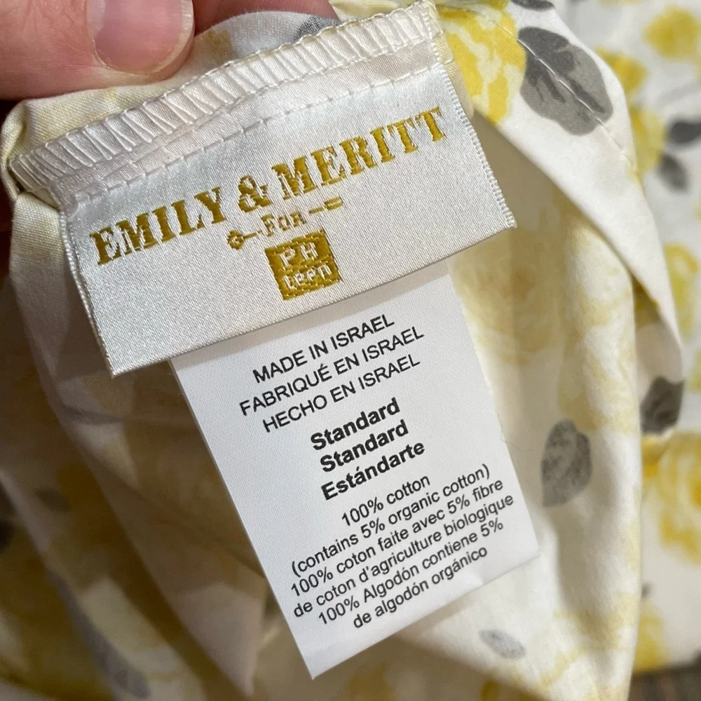 Pottery Barn Teen Emily & Meritt Marigold Rose Garden Pillow Cover Standard